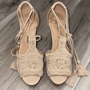 Moda Spana Cream Crochet Espadrilles